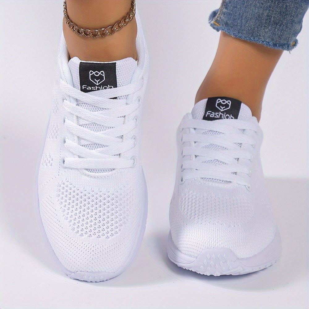 Women' Lightweight Platform Sneakers Suitable for Running, Dressy Casual & Office - Low-Top Striped Lace-Up Shoes with Cushioned Sole, Breathable Fabric Upper, Spring for Workouts, Daily Wear & Athletics (Ideal for Beginners