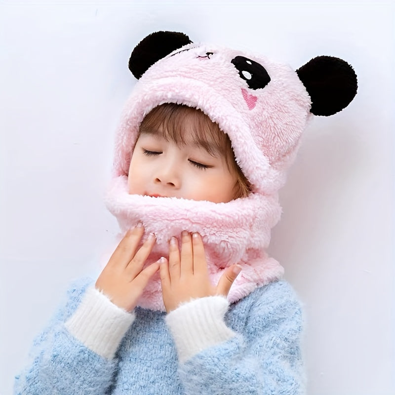 1pc Girl's Autumn Winter Cute Thickened Warm Plush Baby Ear Protection Hat