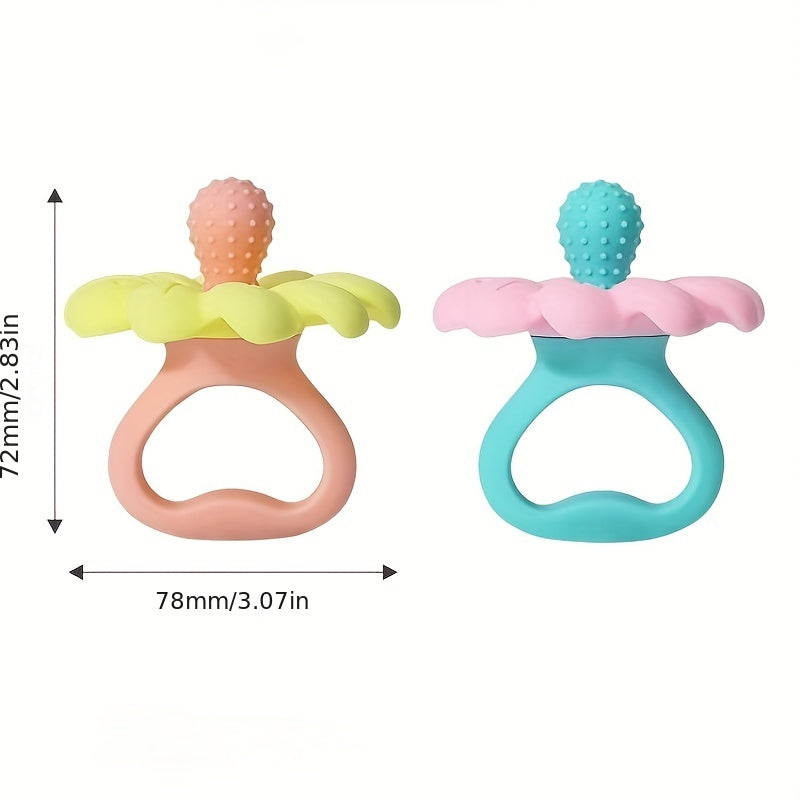 [Easy-to-Hold] Silicone Teether Toy for Youngsters | Easy-to-Hold | Flower Design | Teething | Girls | Christmas Gift