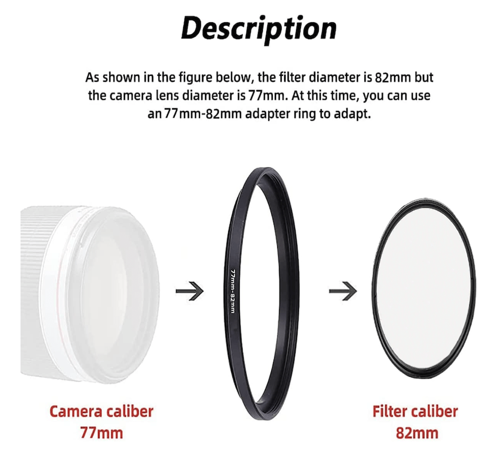 18pcs Camera Lens Filter Step Up And Step Down Lens Filter Stepping Adapter Ring 37 49 52 55 58 62 67 72 77 82mm For Nikon, Canon, Sony, Pacasonic, Fuji Pentax Olympus And Other SLR DSLR Camera Lens