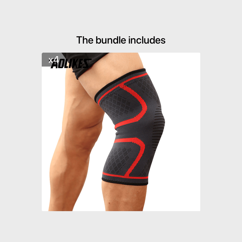1pc AOLIKES Compression Knee Pad Sleeve - Breathable, Non-Slip, Durable Polyamide & Nylon, Ideal for Running, Volleyball, Basketball, Yoga, Tennis, Football