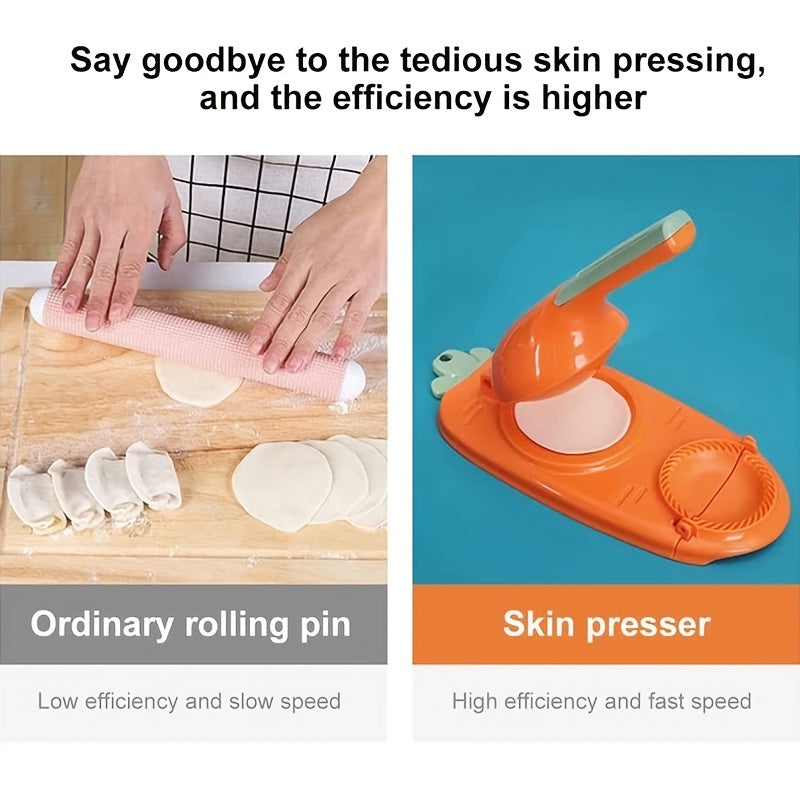 1pc, 2 In 1 Dumpling Maker, Dumpling Maker Machine, Kitchen Dumpling Making Tool Baking Pastry Manual Artifact For Pressing Dumpling Skin Wrapper Mould Dough Press Maker Great To Beginners