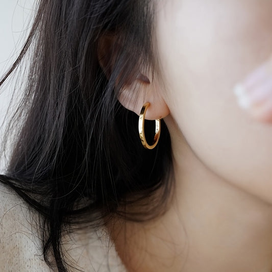 Stylish Twisted Hoop Earrings 14K Gold Plated Big Circle Earrings