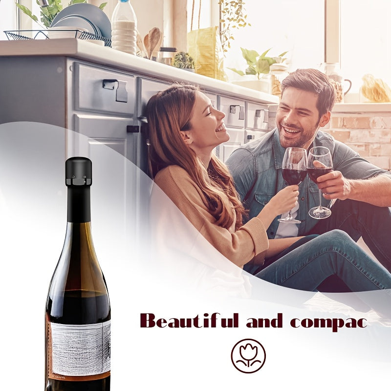 [Leak-Proof Wine Stoppers] 10x Leak-Proof Vacuum Wine Stoppers - Reusable Champagne Bottle Sealer Caps with Secure Lid, Durable Plastic for Wine & Champagne Preservation, Ideal for Home Bar, Kitchen, and Restaurant Use, Wine