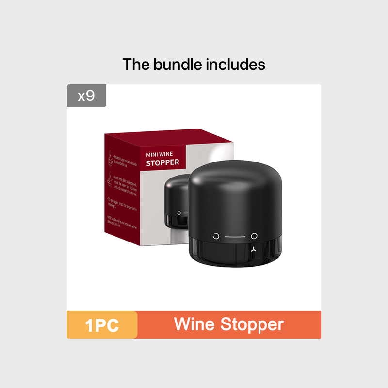 [Leak-Proof Wine Stoppers] 10x Leak-Proof Vacuum Wine Stoppers - Reusable Champagne Bottle Sealer Caps with Secure Lid, Durable Plastic for Wine & Champagne Preservation, Ideal for Home Bar, Kitchen, and Restaurant Use, Wine