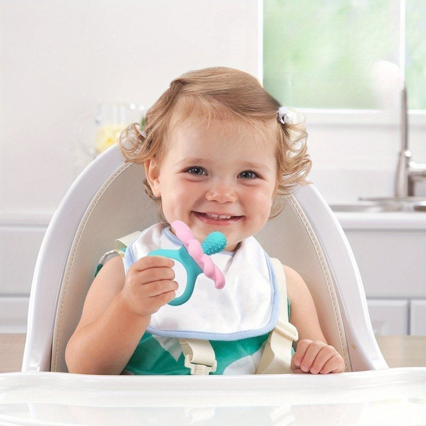 [Easy-to-Hold] Silicone Teether Toy for Youngsters | Easy-to-Hold | Flower Design | Teething | Girls | Christmas Gift