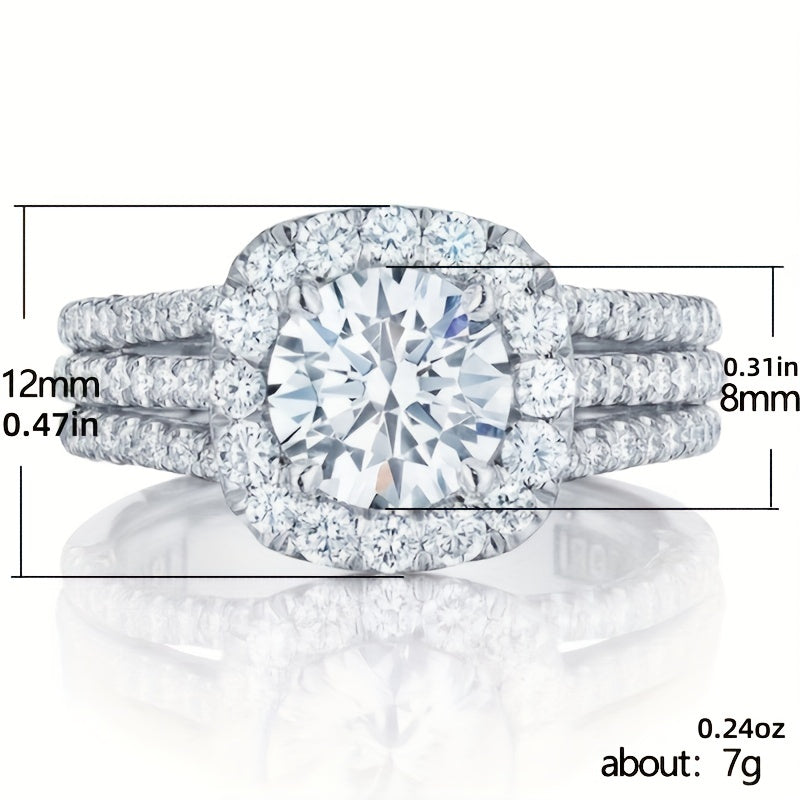 Luxury Women's Engagement and Proposal Ring, Fashion Synthetic Synthetic Zirconia Ring, Classic Style Women's Jewelry