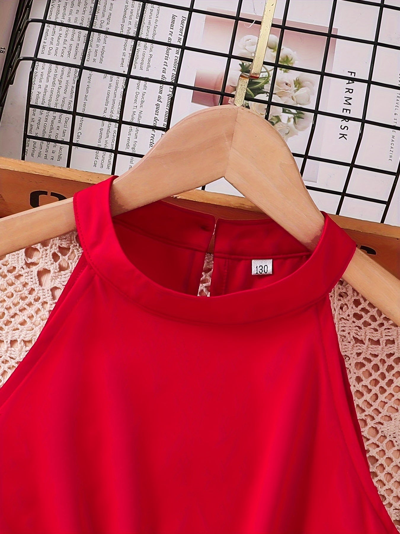 [Elegant Dress] Elegant Summer Party | Girls Splicing Flower Graphic Halter Neck Mesh Dress Tutu Dress | Gift