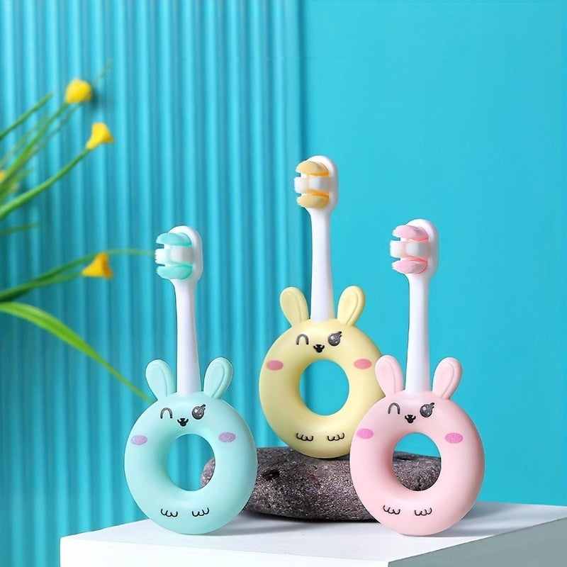 [Soft Silicone Toothbrush] Super Soft Silicone Baby Toothbrush For Toddlers 0-3 Years | Cute Cartoon Design, Gentle Cleaning For Sensitive Teeth