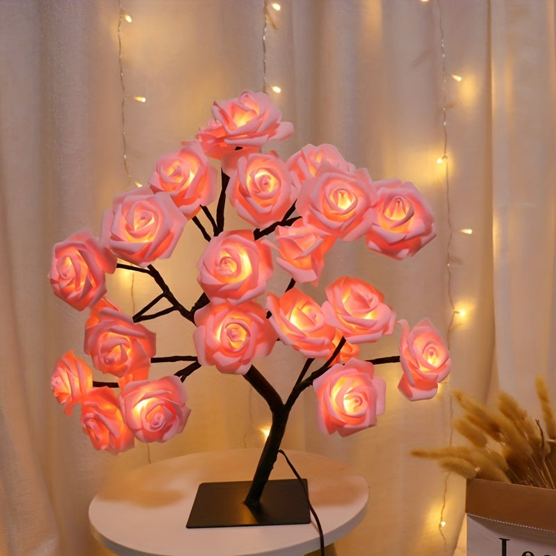 USB Powered Rose Tree Lamp, Shenzhi Tech LED Light Flower Night Light For Home Living Room Halloween Christmas Desk Decor