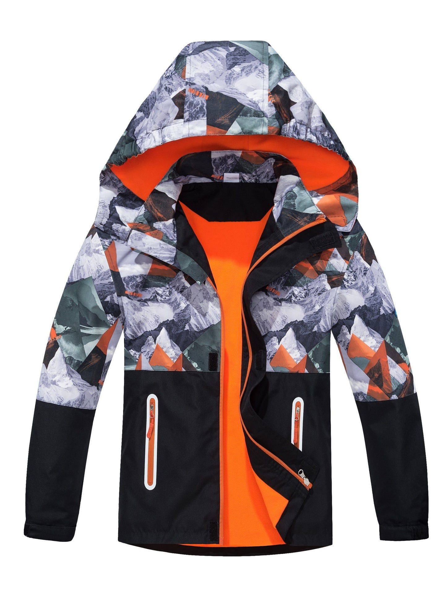 TOP&SKY KIDS Boys Lightweight High Quality Jacket with Removable Hood - Windproof Coat, Full-Zip Closure, Green/Black Camo, Machine Washable Outerwear for & Kids (Spring/Fall) - Ideal for Running, School, Travel, Kids Outdoor