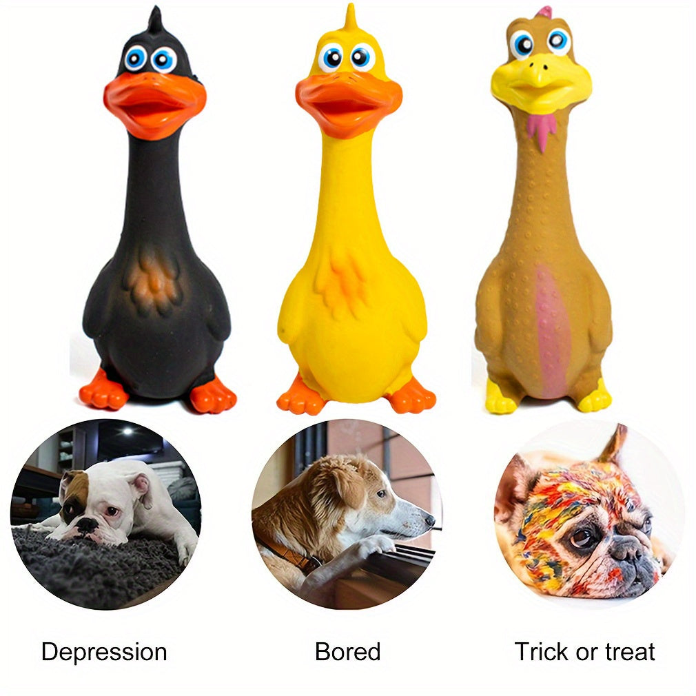 Durable and Entertaining Pet Squeaky Latex Chicken Chew Toy for Dogs