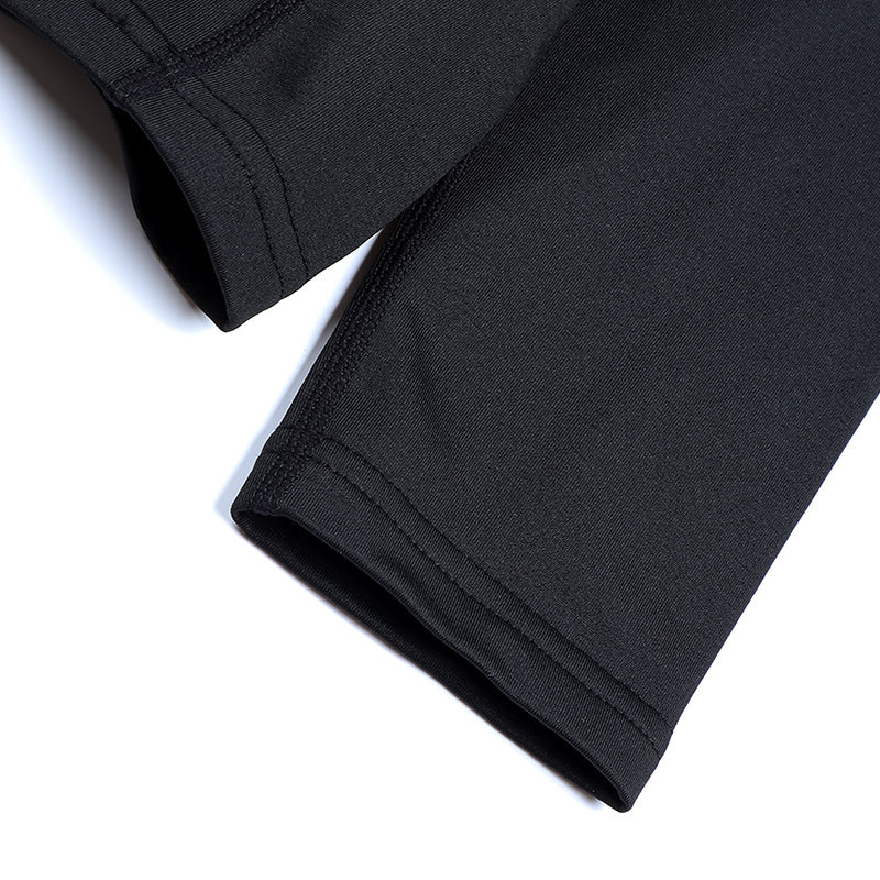 Men's Fitness Long Sleeve T-Shirt Autumn and Winter Fleece-Lined Basketball Training Sweatpants