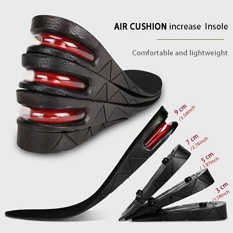3-9cm Invisible Height Increase Insole Cushion Height Adjustable Shoe Heel Insoles Insert Taller Support Absorbant Foot Pad