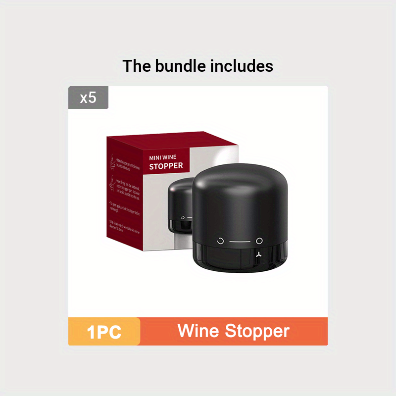 [Leak-Proof Wine Stoppers] 10x Leak-Proof Vacuum Wine Stoppers - Reusable Champagne Bottle Sealer Caps with Secure Lid, Durable Plastic for Wine & Champagne Preservation, Ideal for Home Bar, Kitchen, and Restaurant Use, Wine