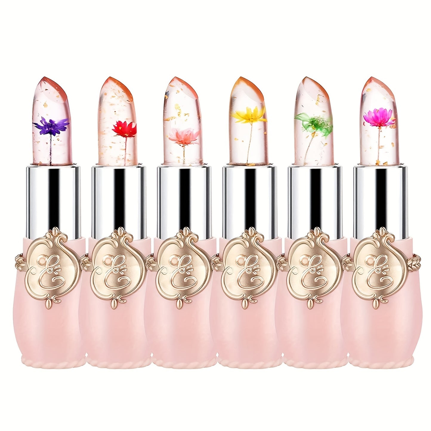 Crystal Dry Flower Jelly Lipstick, Magic Temperature Color Changing Lip Balm, Long Lasting Nourishing Moisturizing Lip Gloss Valentine's Day Gifts