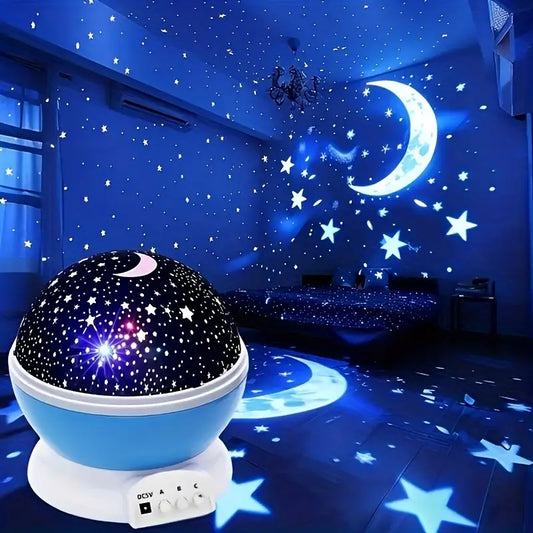 3D rotating star and moon projection light
