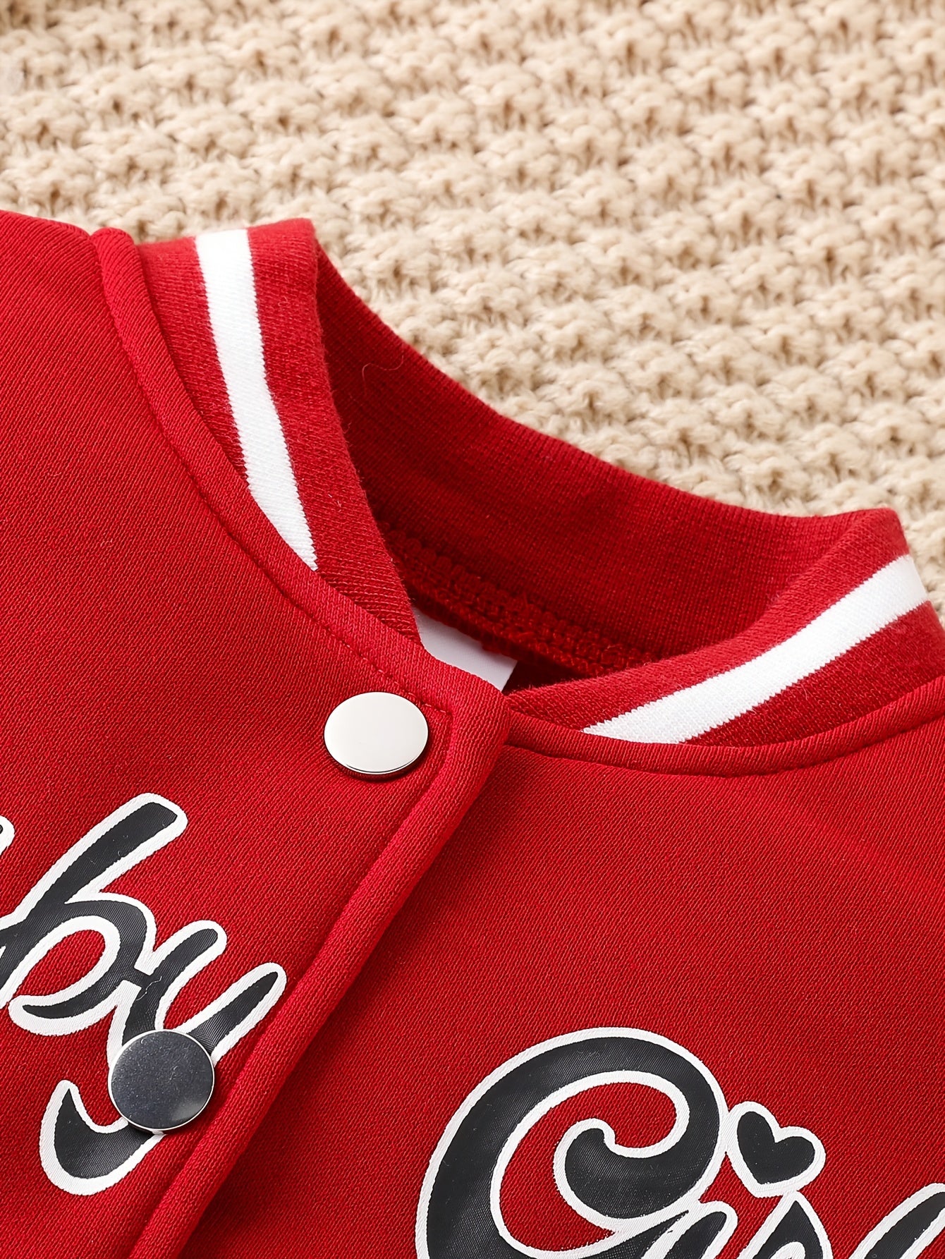 Preppy Style Girls 2pcs BABY GIRL Print Baseball Jacket + Pleated Skirt Outdoor Set For Party Sports Gift