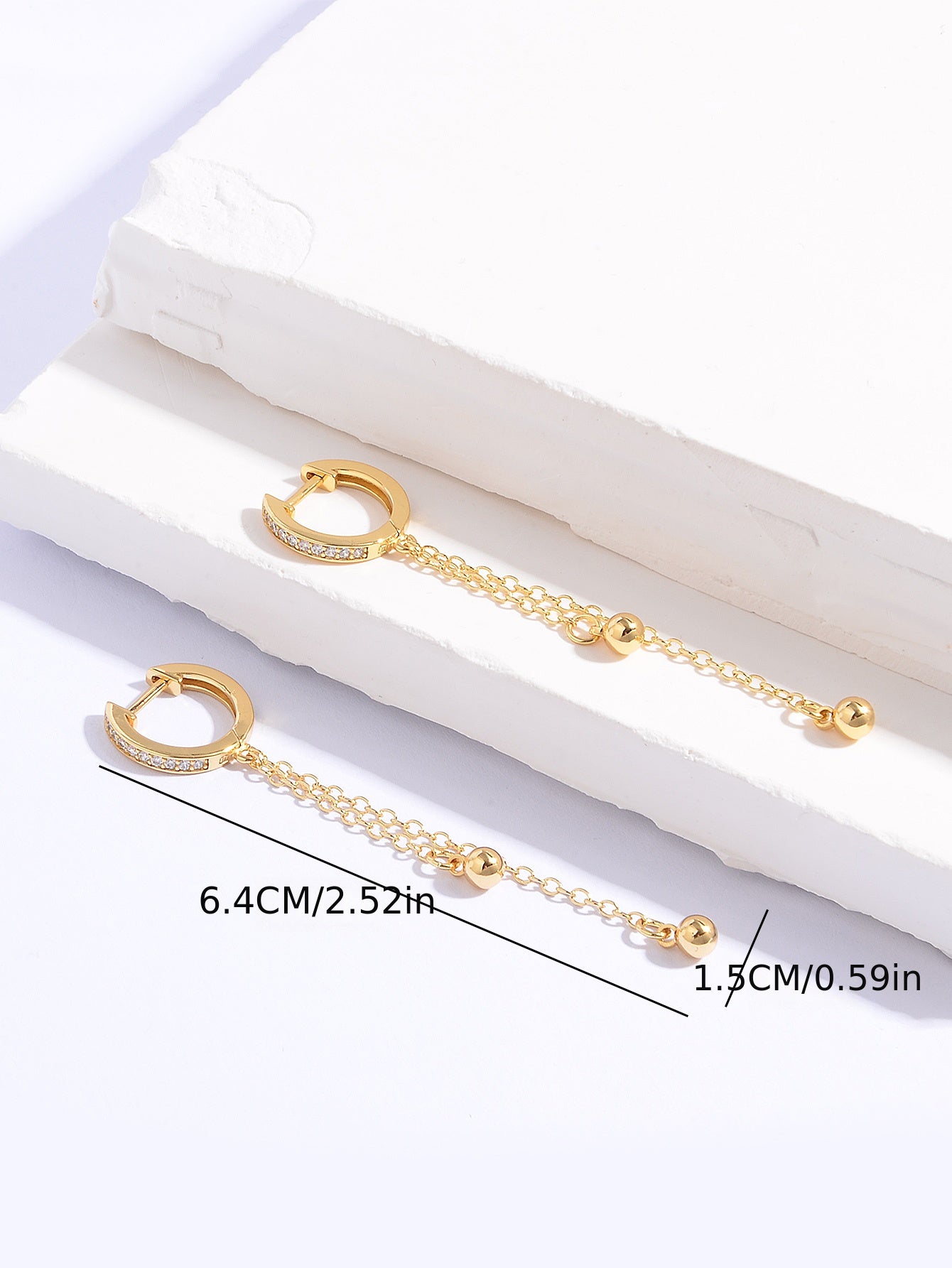 Chic Tassel Bead Earrings 18K Plated Jewelry Gift Women Accessories