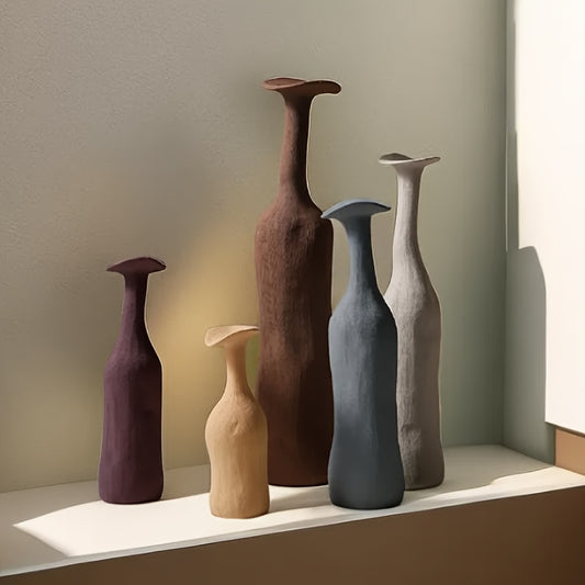 1pc, Creative Ceramic Vase, Morandi Ceramic Vase, Minimalist Art Ceramic Decorative Ornaments Vase, Living Room Bedroom Decoration Ornaments