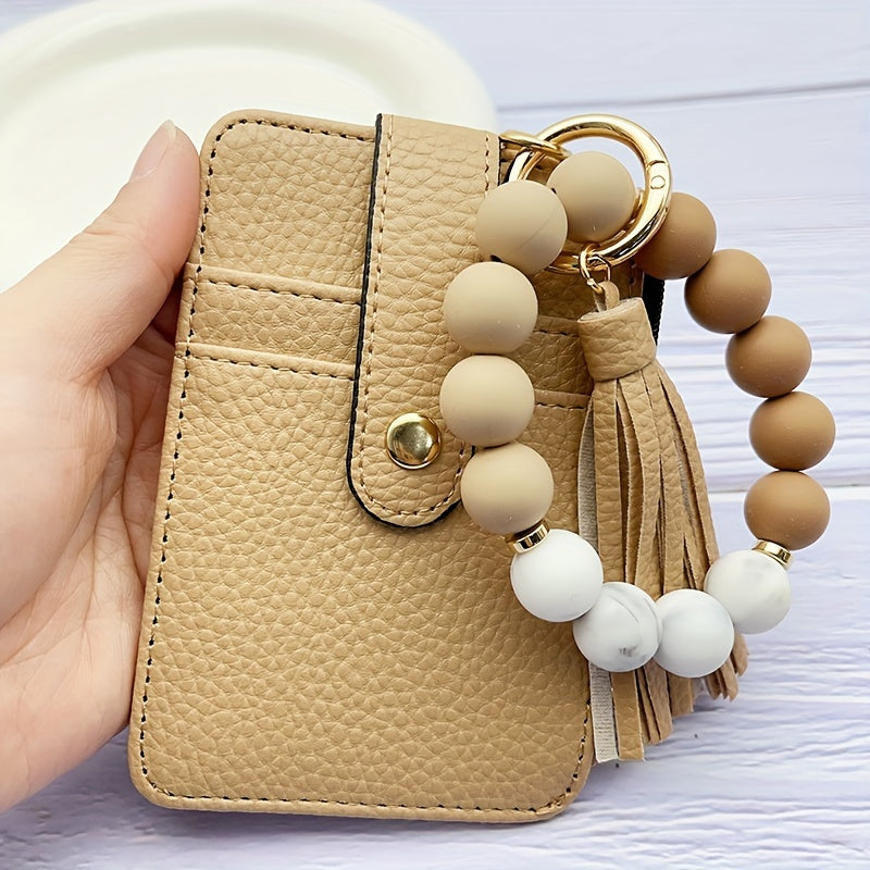 1pc Stylish Leopard Sun Flower Cow Pattern Silicone Bangle - Western Cowboy Bag Bead Keychain, Ladies Wallet Card Holder, Fashionable Key Ring with Unique Design and Colorful Pattern