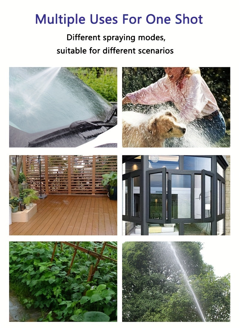 1pc High Pressure Car Washing Water Gun RV Cleaning Tool Plastic Gun Body Long Rod Nozzle Garden Hose Nozzle Garden Flower Shower Multi-Function Watering Tool Powerful Car Brush Artifact Cleaning Tool