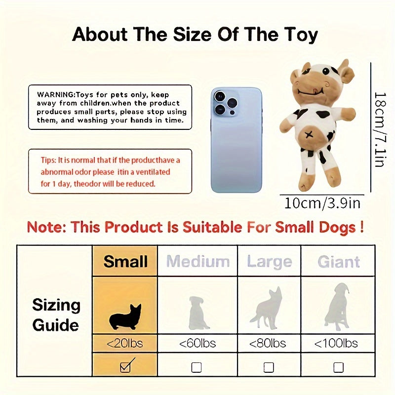 Adorable 1pc Cow Plush Toy - Perfect Chew Toy for Dogs and Cats!