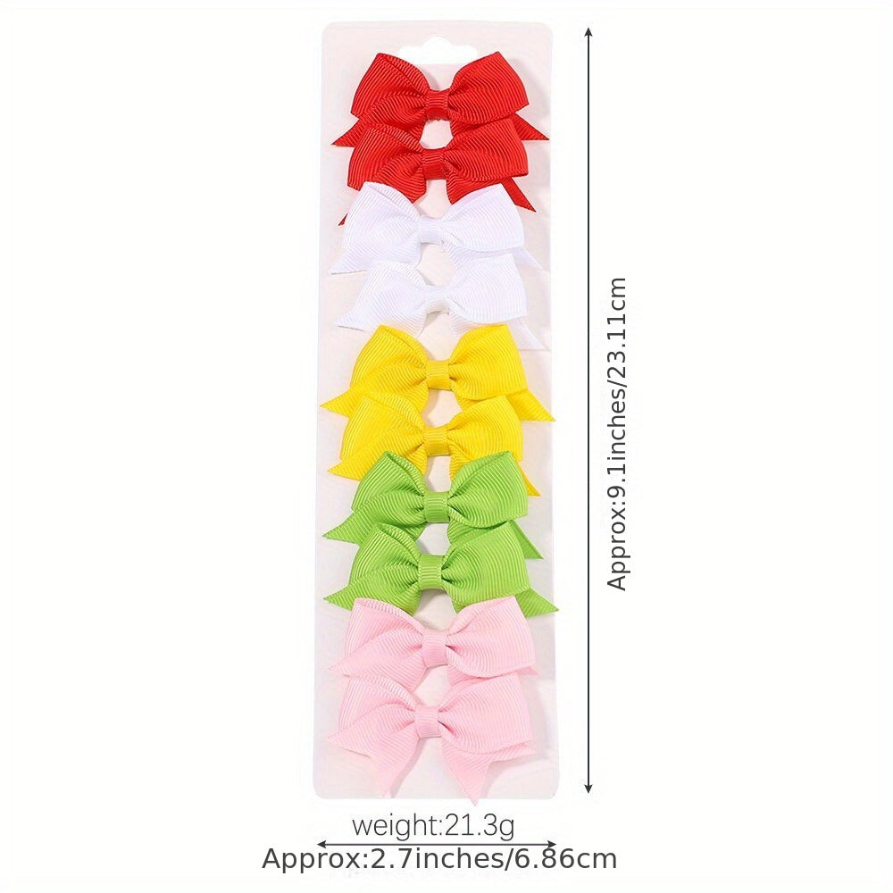 10pcs Adorable Baby Girls Bow Hair Clips - Perfect For Stylish Headwear, Ideal choice for Gifts