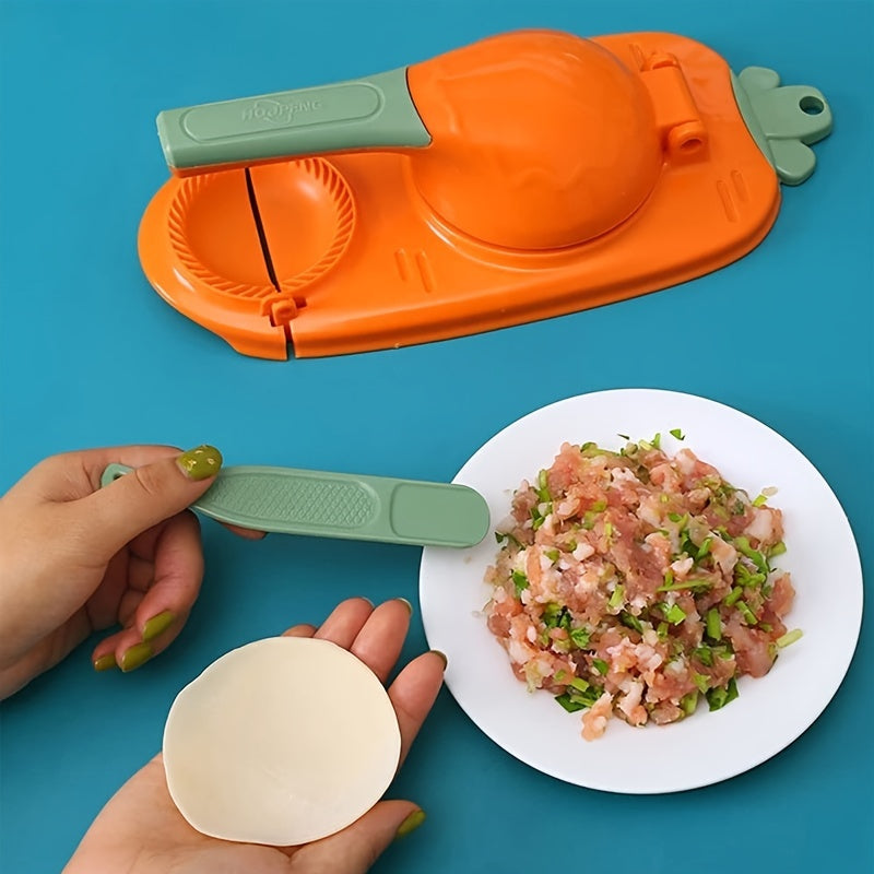 1pc, 2 In 1 Dumpling Maker, Dumpling Maker Machine, Kitchen Dumpling Making Tool Baking Pastry Manual Artifact For Pressing Dumpling Skin Wrapper Mould Dough Press Maker Great To Beginners