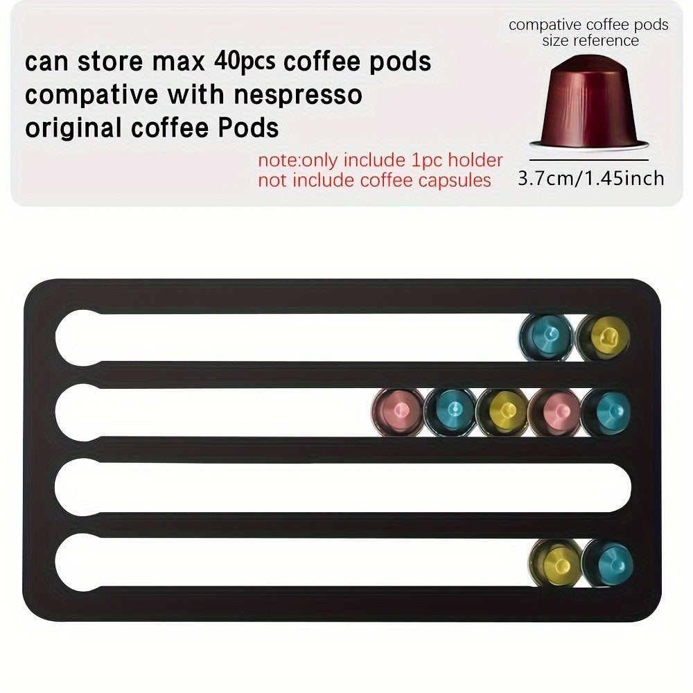 Rotary Coffee Capsule Holder Stand, Pod Tower Rack with Storage Shelves for 24/40 Capsules, Metal Construction