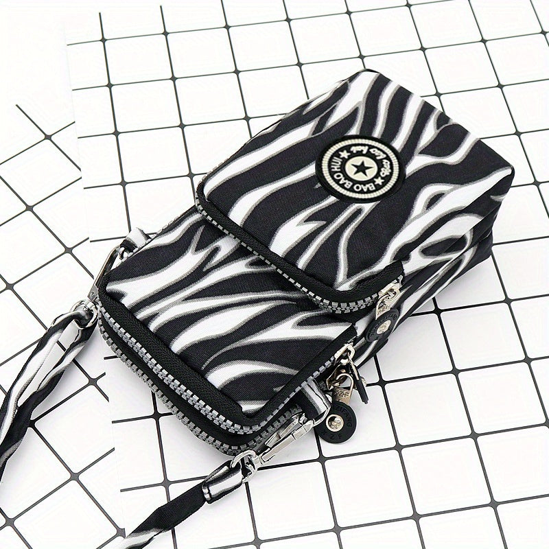 1pc Unisex Nylon Passport Holder - Retro Zipper Closure, Adjustable Strap - Going Out Essentials | Lightweight & Compact | Wet Wipe Clean