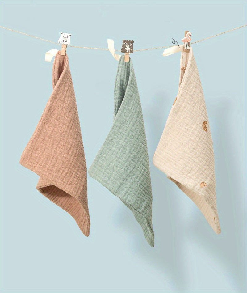 5pcs Soft Cotton Gauze Baby Towels, Face Towels, Hand Towels, Christmas Halloween Thanksgiving Day Easter New Year's Gift