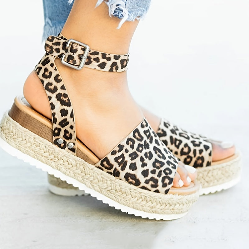Chic Womens Open Toe Platform Espadrilles - Ankle Strap, Lightweight, Non-Slip Sole - Versatile Summer Sandals
