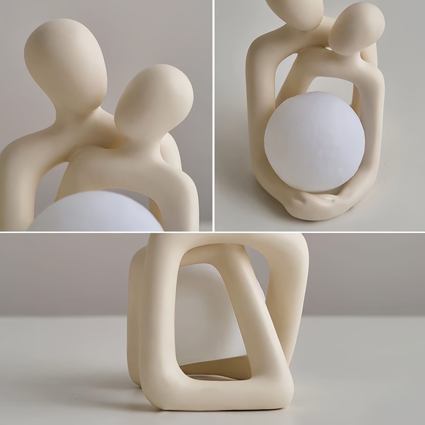 1pc Heartwarming Loving Couple Resin Statue - A Timeless Modern Home Decor Accent for Bookshelves, Office Desks, and Nightstands - Perfect Anniversary, Valentines Day, or Mothers Day Gift Idea
