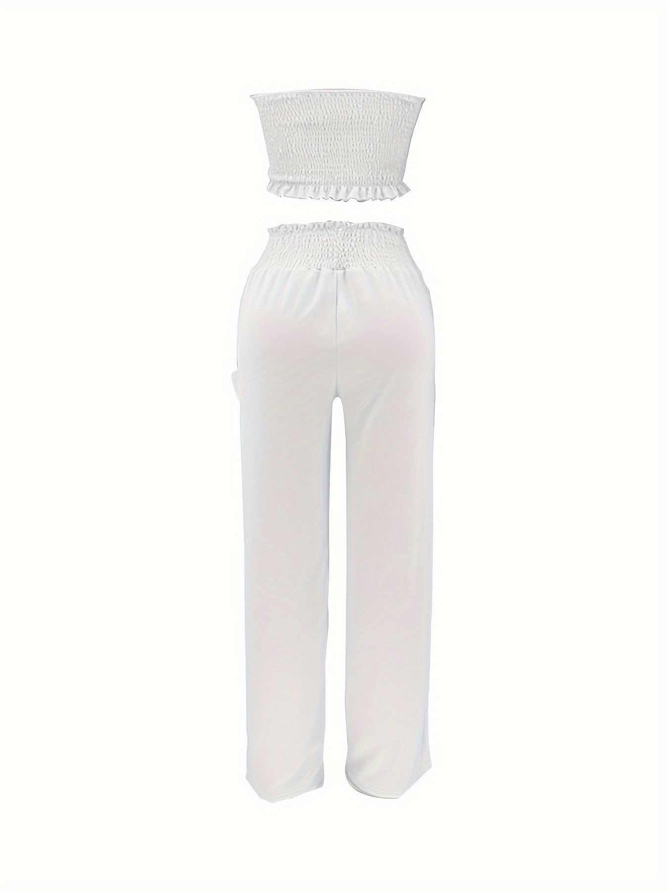 Autumn Style Two-Piece Set for Women Featuring a Fashionable Bow-Tie Design And Strapless Cover-Up, This Outfit Is Adorned with a Stylish Pink Polyester Two-Piece Set HN033.