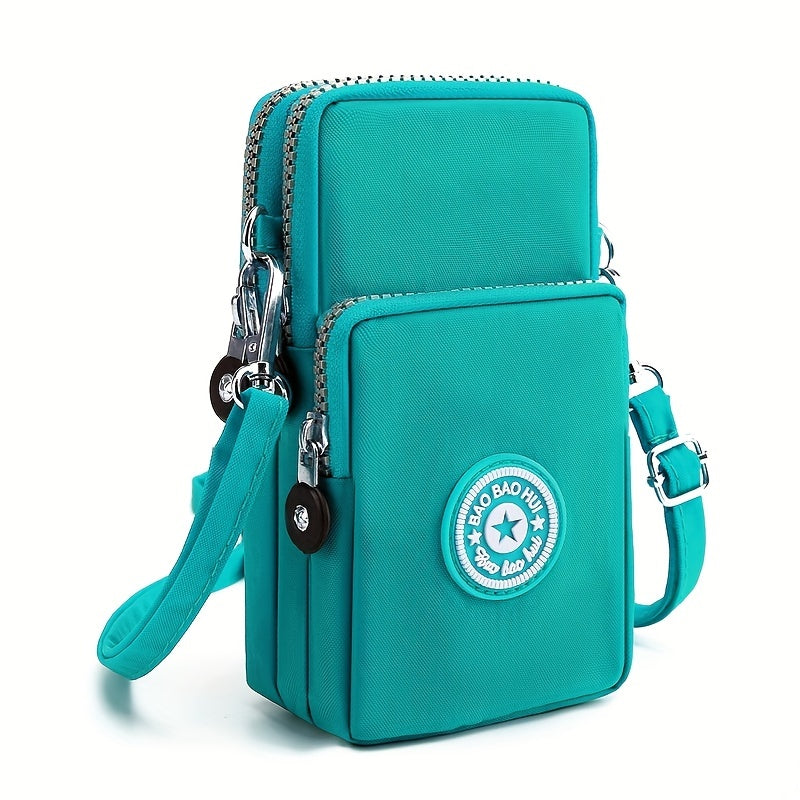 1pc Unisex Nylon Passport Holder - Retro Zipper Closure, Adjustable Strap - Going Out Essentials | Lightweight & Compact | Wet Wipe Clean