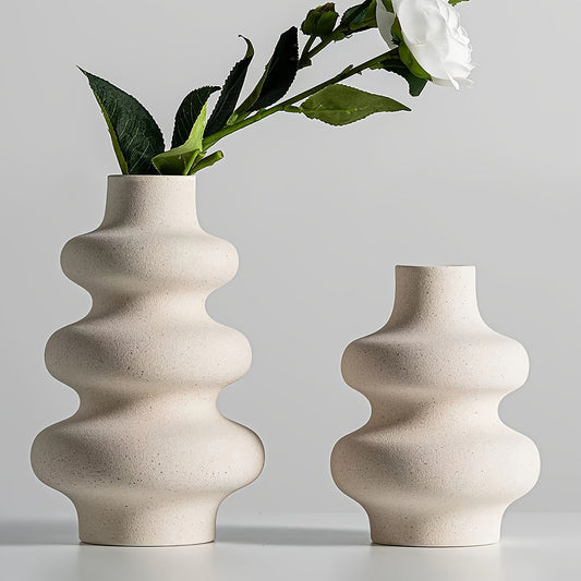 Boho-Elegant Spiral Ceramic Vase: Perfect for Home & Wedding Decor, Ideal for Special Occasions - A Thoughtful Gift