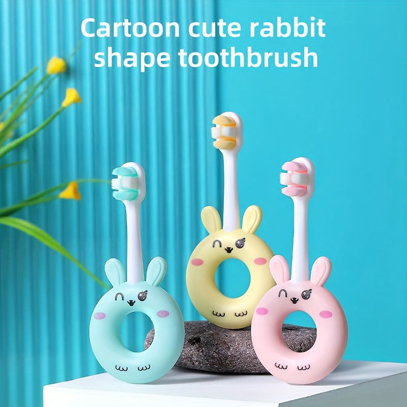[Soft Silicone Toothbrush] Super Soft Silicone Baby Toothbrush For Toddlers 0-3 Years | Cute Cartoon Design, Gentle Cleaning For Sensitive Teeth