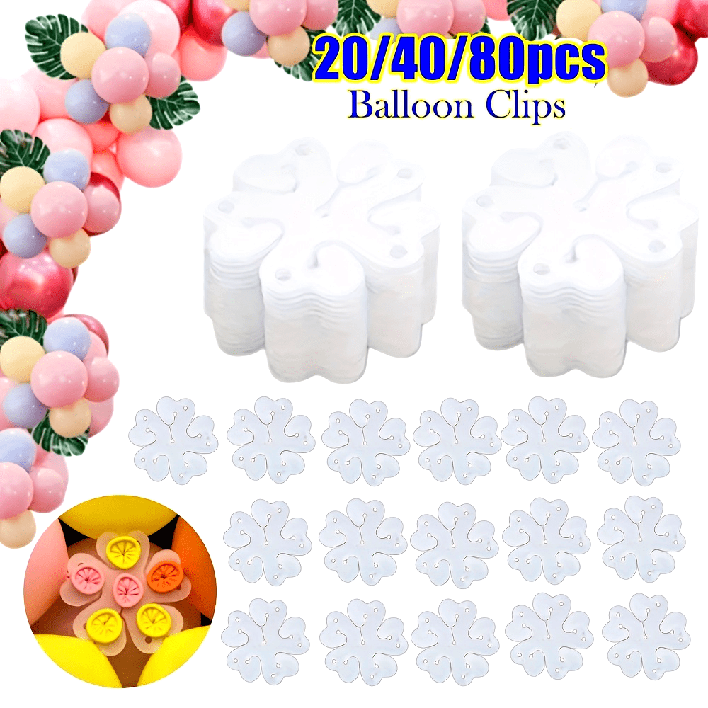 [Balloon Clips] 80/40/20pcs Balloon Clips | Flower Modeling Clip Holder Fixer for Wedding Birthday Party Decoration DIY Balloons Accessories