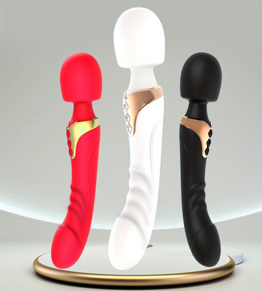 Dildo - Dildo - Freegege 10-Mode AV Vibrator Dildo for Women - Rechargeable Silicone G-Spot Stimulator with 3 Speeds, 3 Modes & 3 Attachments, Ergonomic Design for Clitoral & Vaginal Pleasure, Discreet Adult Toy for Couples,