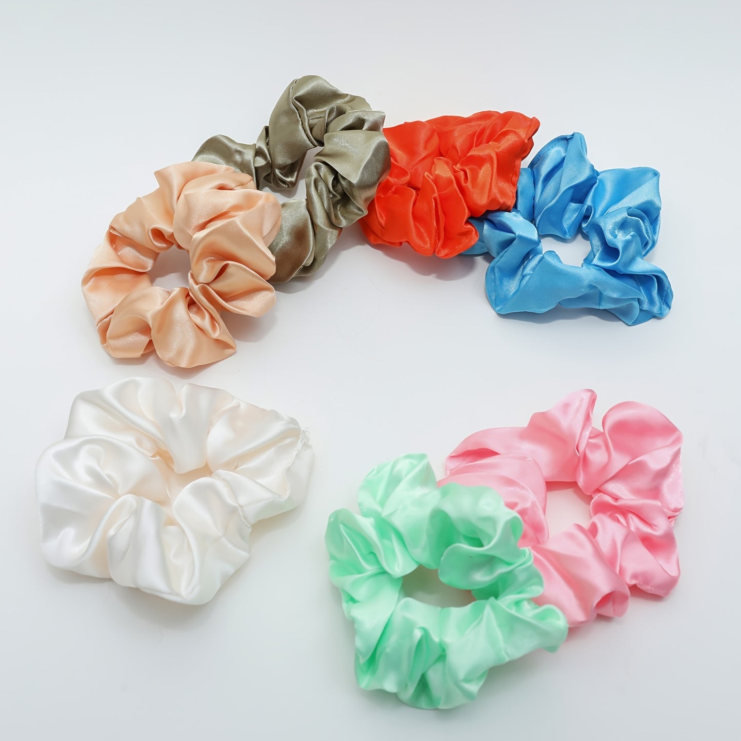 30pcs Solid Color Stain Hair Scrunchies For Women   Sleep, Soft Imitation Silk Scrunchie, Fit For Curly Fine Thick Thin Hair