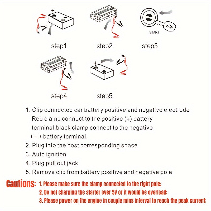 1pc Compact 26.64Wh Emergency Car Jump Starter Power Bank - Safe, Dual-Color, 12V Booster for Petrol & Diesel Vehicles, Portable, Rechargeable, Multi-Functional, LED Flashlight, USB Charging, and Travel-Friendly