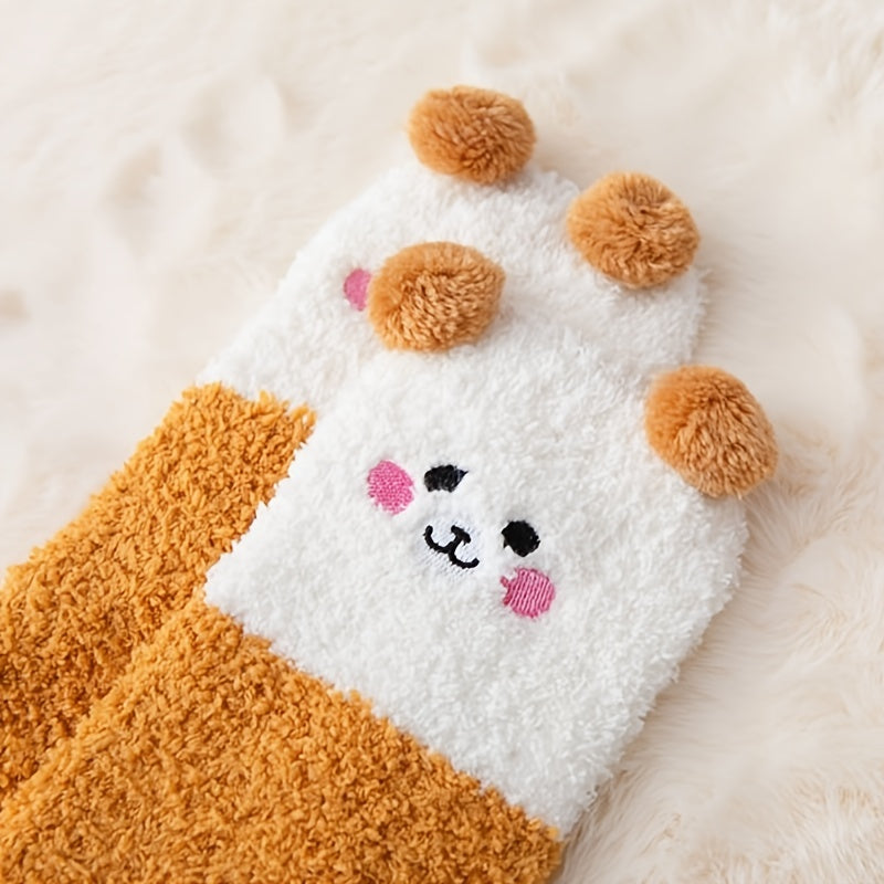 1-Pair Women's Winter Thermal Over-the-Knee (OTK) Floor Socks - Cozy Coral Sleeping Socks Suitable for Home, Bed, and Cold Weather - Warmth &