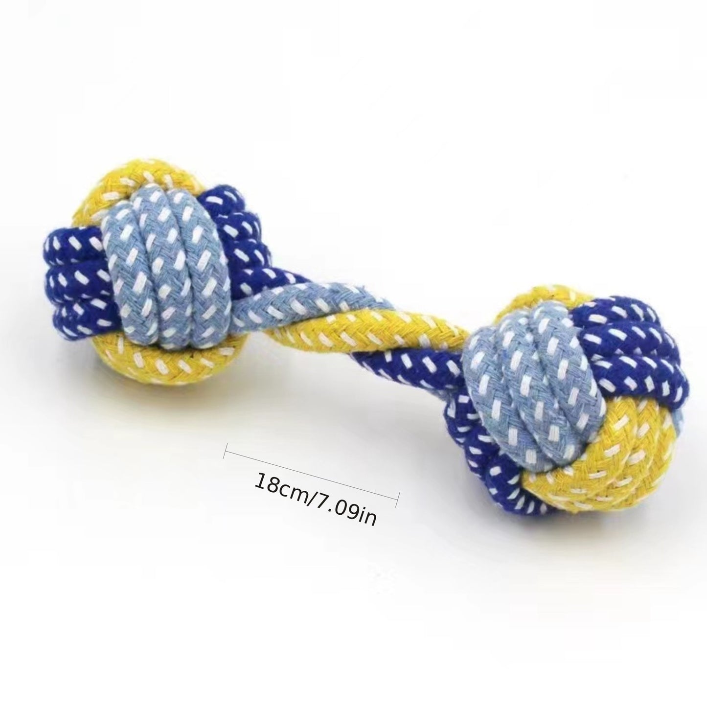 Durable Braided Barbell Pet Grinding Teeth Toy - Perfect for Small and Medium Dogs!