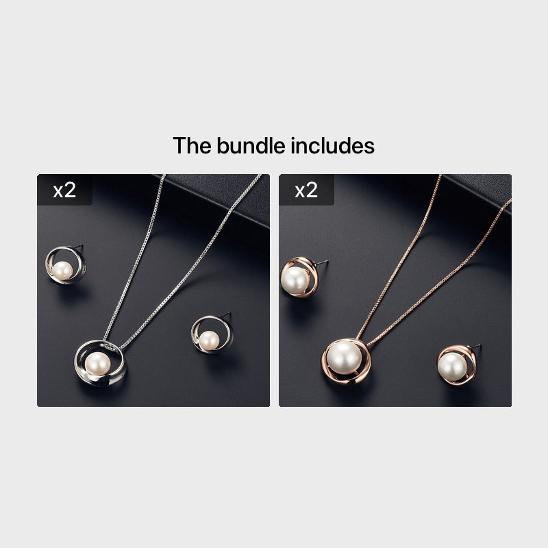 Fashion Simple Faux Pearl Necklace Pendant Round Earrings Jewelry Set Men Women Gifts