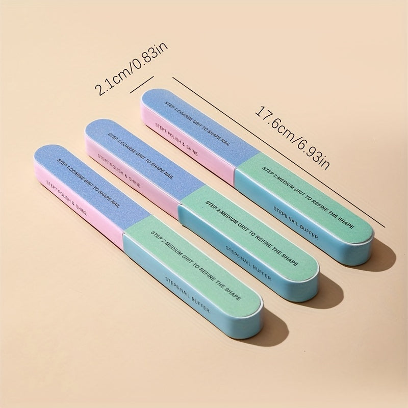 High Quality Multi-Sided Nail File Set with Polished Sponge and Sand Bars for Nail Art and Polish