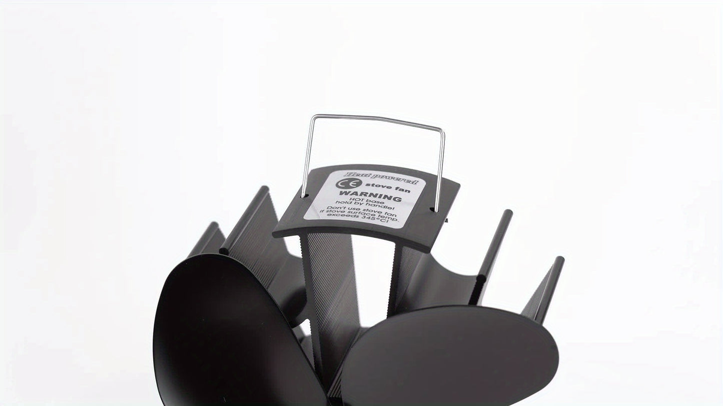 1pc heat powered stove fan, Energy-Efficient 4-Blade Fireplace Fan for Home Comfort and Energy Savings
