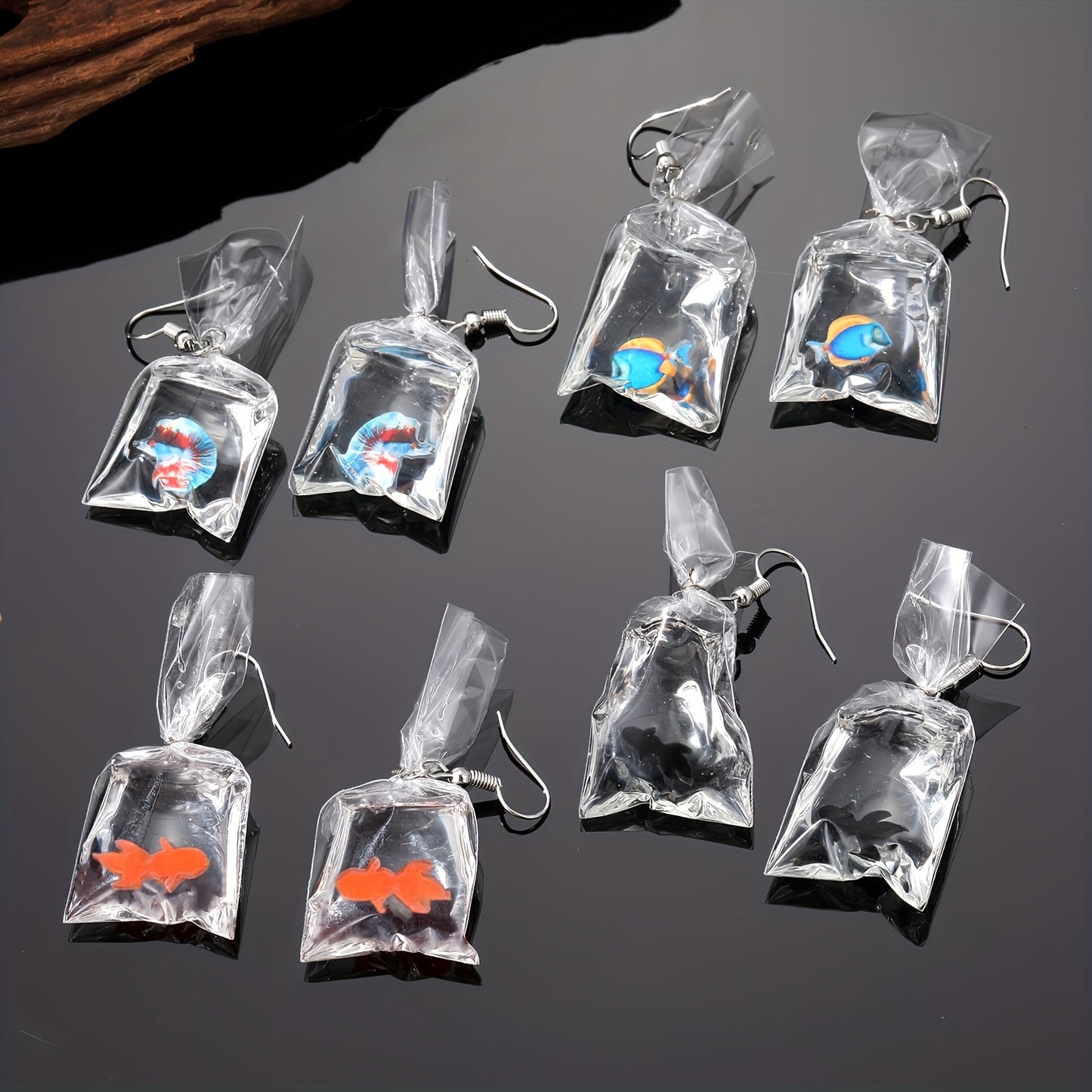 Dazzling Goldfish Water Droplet Earrings - Fashionable Womens Jewelry for Ocean Lovers - Unique Gift Idea for Parties and Special Occasions