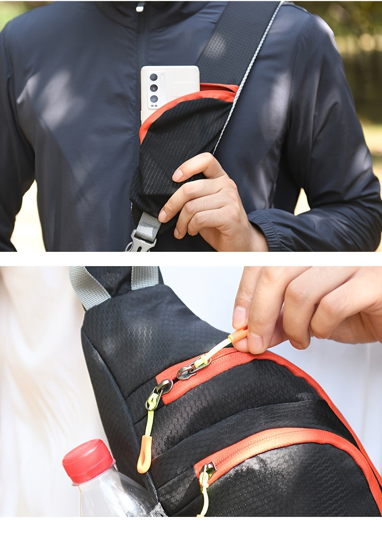 Rugged Waterproof Nylon Waist Pack - Stylish Sling Bag with Secure Zipper Compartment & Handy Side Pocket for Outdoor Adventures