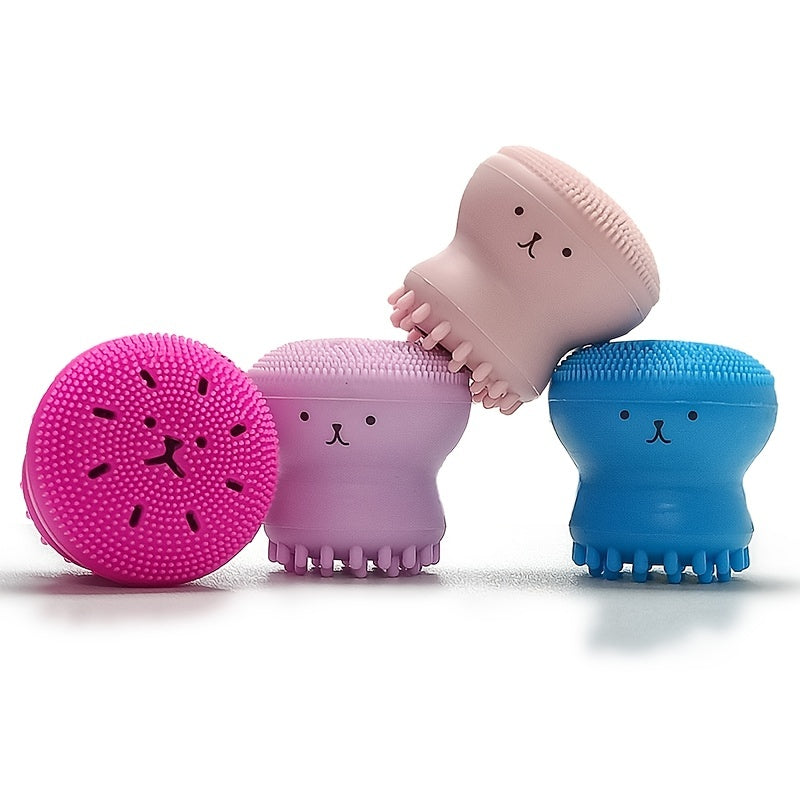[Mini Octopus Deep Clean Brush] Exfoliating Facial Cleaning Scrubber Brush, Octopus Shape Silicone Miniature Face Deep Clean Tool, Face Massage Scrub Brush, Manual Face Washing, Fit For Daily Skin Care
